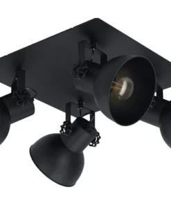EGLO Opbouwspot Barnstaple 1 4-lichts Zwart