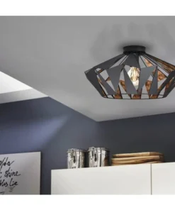EGLO Plafondlamp Carlton-6 Ø 47 Cm Zwart-koper