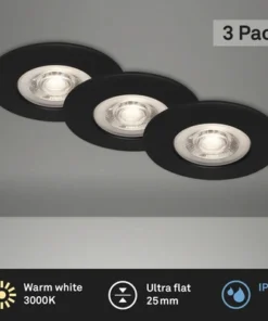 BRILONER LED Inbouwspot Set 7046 Ø 90 Mm Zwart, 3 Stuks -Binnenverlichting Verkoopwinkel DV 8 10326952 02 4c DE 20221005094650