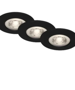 BRILONER LED Inbouwspot Set 7046 Ø 90 Mm Zwart, 3 Stuks