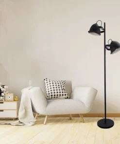 CHERICONI Vloerlamp Nero 2-lichts Zwart/glas