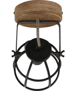 CHERICONI Plafondspot Aperto 1-lichts Zwart/hout -Binnenverlichting Verkoopwinkel DV 8 10326972 04 4c NL 20211006084653