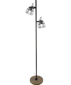 CHERICONI Vloerlamp Aperto 2-lichts Zwart/hout -Binnenverlichting Verkoopwinkel DV 8 10326979 03 4c NL 20211006084653