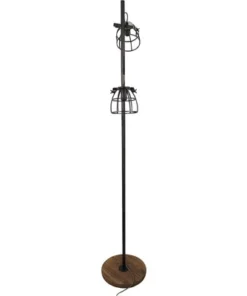 CHERICONI Vloerlamp Aperto 2-lichts Zwart/hout -Binnenverlichting Verkoopwinkel DV 8 10326979 04 4c NL 20211006084653