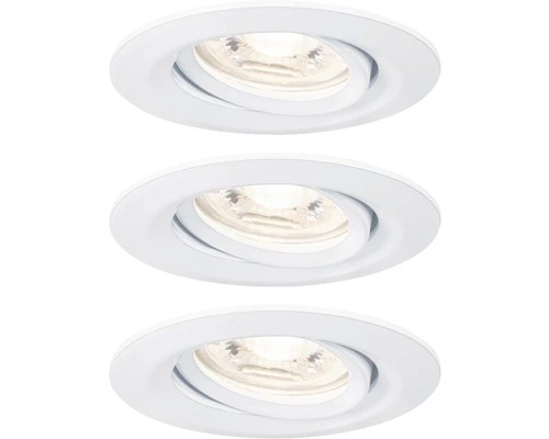 PAULMANN LED Inbouwspot Set Nova Mini Ø 66 Mm Wit, 3 Stuks 1 PAULMANN LED Inbouwspot Set Nova Mini Ø 66 Mm Wit, 3 Stuks