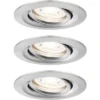 PAULMANN LED Inbouwspot Set Nova Mini Ø 66 Mm Geborsteld Staal, 3 Stuks