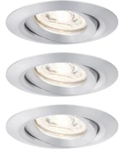 PAULMANN LED Inbouwspot Set Nova Mini Ø 66 Mm Aluminium, 3 Stuks
