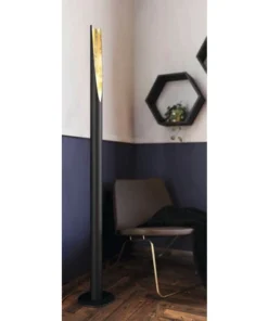 EGLO LED-vloerlamp Barbotto Zwart-goud