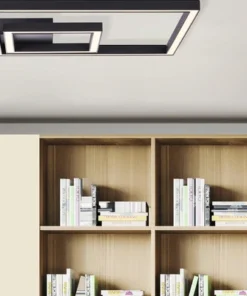 BRILLIANT LED Plafondlamp Quon 2-lichts 40x40 Cm Zwart -Binnenverlichting Verkoopwinkel DV 8 10357059 08 4c AT 20210724214651