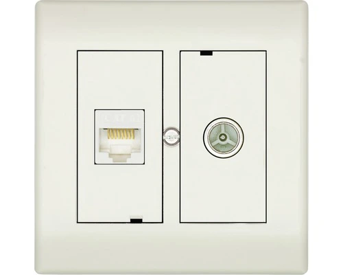 TECHNETIX Wandcontactdoos Coax/RJ45 Wit 1 TECHNETIX Wandcontactdoos Coax/RJ45 Wit