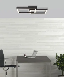 BRILLIANT LED Plafondlamp Kjorn 2-lichts 50x50 Cm Zwart