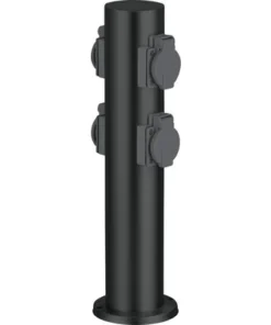 LALUMI Buitenstopcontact Dody 4-voudig Zwart