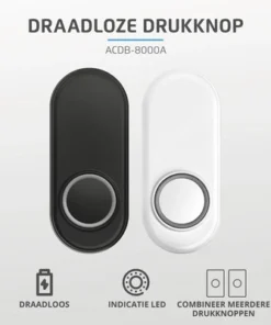 KLIKAANKLIKUIT® Draadloze Drukknop Voor Deurbellen ACDB-8000A Zwart 6 KLIKAANKLIKUIT® Draadloze Drukknop Voor Deurbellen ACDB-8000A Zwart -Binnenverlichting Verkoopwinkel DV 8 10403062 04 4c NL 20210221214657