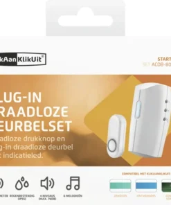 KLIKAANKLIKUIT® Plug-in Draadloze Deurbelset ACDB-8000AC Wit -Binnenverlichting Verkoopwinkel DV 8 10403064 03 4c NL 20210216220839