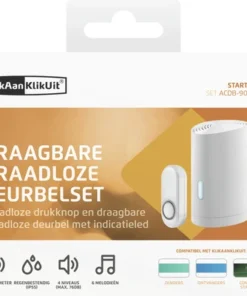 KLIKAANKLIKUIT® Mobiele Draadloze Deurbelset ACDB-9000AC Wit 9 KLIKAANKLIKUIT® Mobiele Draadloze Deurbelset ACDB-9000AC Wit -Binnenverlichting Verkoopwinkel DV 8 10403065 04 4c NL 20210217101256