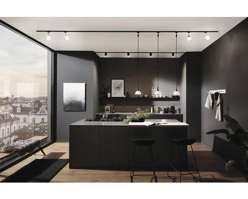 PAULMANN URail Hanglamp Sarrasani Zwart Mat-opaal (excl. Lichtbron) 2 PAULMANN URail Hanglamp Sarrasani Zwart Mat-opaal (excl. Lichtbron) - Afbeelding 2