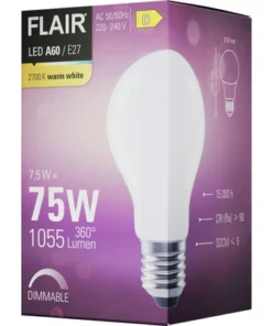 FLAIR LED Lamp E27/7,5W A60 Warmwit Mat -Binnenverlichting Verkoopwinkel DV 8 10436359 05 4c DE 20220608171756