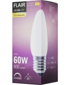 FLAIR LED Lamp E27/6W C35 Warmwit Mat -Binnenverlichting Verkoopwinkel DV 8 10437227 04 4c DE 20220329071654