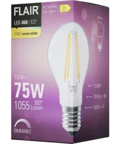 FLAIR LED Lamp E27/7,5W A60 Warmwit Helder -Binnenverlichting Verkoopwinkel DV 8 10437236 05 4c DE 20220608171756