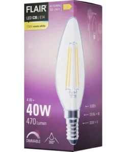 FLAIR LED Lamp E14/4W C35 Warmwit Helder -Binnenverlichting Verkoopwinkel DV 8 10437372 05 4c DE 20220401121758