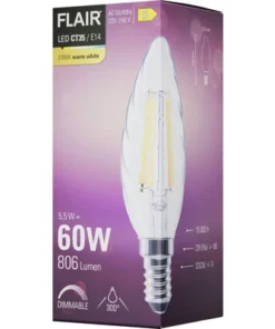 FLAIR LED Lamp E14/5,5W CT35 Warmwit Helder -Binnenverlichting Verkoopwinkel DV 8 10437384 05 4c DE 20220401111752