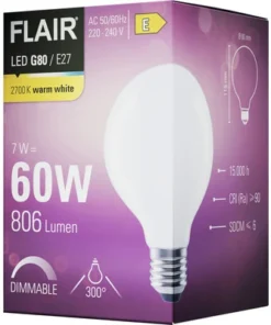 FLAIR LED Lamp E27/6,5W G80 Warmwit Mat -Binnenverlichting Verkoopwinkel DV 8 10437679 05 4c DE 20220401124650