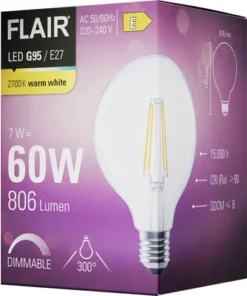 FLAIR LED Lamp E27/6,5W G95 Warmwit Helder -Binnenverlichting Verkoopwinkel DV 8 10437680 05 4c DE 20220401121658