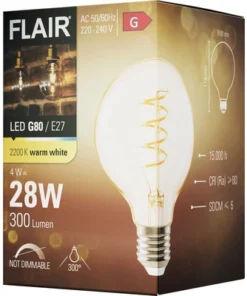 FLAIR LED Lamp E27/4W G80 Spiraal Warmwit Amber -Binnenverlichting Verkoopwinkel DV 8 10445499 03 4c DE 20220329051654