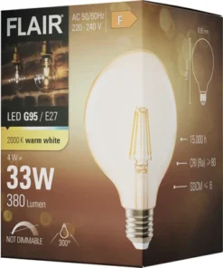 FLAIR LED Lamp E27/4W G95 Warmwit Amber -Binnenverlichting Verkoopwinkel DV 8 10445500 06 4c DE 20220401164658
