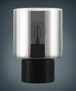 EGLO Tafellamp Gorosiba Zwart-rookglas