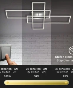 BRILONER LED Plafondlamp 3504-018 Stepdim Warmwit Aluminium-chroom -Binnenverlichting Verkoopwinkel DV 8 10459442 01 4c DE 20210630104759
