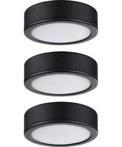 PAULMANN LED Onderbouwverlichting Pukk Ø 65 Mm Zwart, 3 Stuks