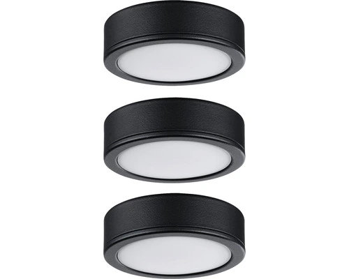 PAULMANN LED Onderbouwverlichting Pukk Ø 65 Mm Zwart, 3 Stuks 1 PAULMANN LED Onderbouwverlichting Pukk Ø 65 Mm Zwart, 3 Stuks