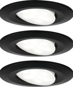 PAULMANN LED Inbouwspot Set Calla Ø 90 Mm Zwart, 3 Stuks