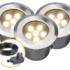 Season Lights SEASONLIGHTS LED Grondinbouwspot Set Ø 70 Mm RVS, 3 Stuks