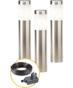 Season Lights SEASONLIGHTS LED Sokkellamp Ixia RVS, 3 Stuks