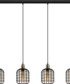EGLO Hanglamp Chisle 4-lichts Zwart-brons