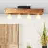 BRILLIANT Plafondlamp Calandra 4-lichts Hout-metaal Zwart