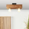 BRILLIANT Plafondlamp Calandra 2-lichts Hout-metaal Zwart
