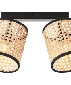 BRILLIANT Plafondspot Wiley 2-lichts Metaal-rotan Zwart-bruin -Binnenverlichting Verkoopwinkel DV 8 10470088 03 4c DE 20211118120640