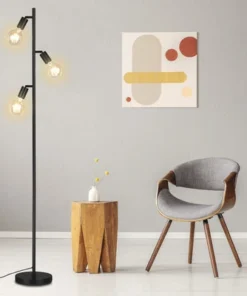 BRILONER Vloerlamp Kuglo 3-lichts Zwart