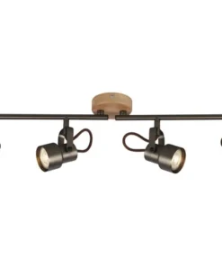 BRILONER LED Plafondspot 2872-045 4-lichts Grijs-hout