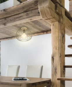 BRILONER Plafondlamp 3037-015 1-lichts Zwart-hout