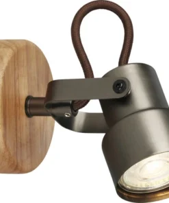 BRILONER LED Plafondspot 2872-015 1-lichts Grijs-hout
