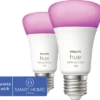 PHILIPS Hue White And Color Ambiance LED-lamp E27/9W A60 RGBW, 2 Stuks