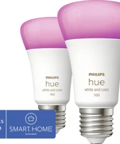 PHILIPS Hue White And Color Ambiance LED-lamp E27/9W A60 RGBW, 2 Stuks