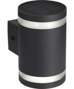 LED Solar Wandlamp Up & Down Zwart