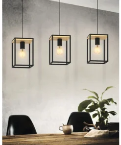 EGLO Hanglamp Libertad 3-lichts Zwart-hout