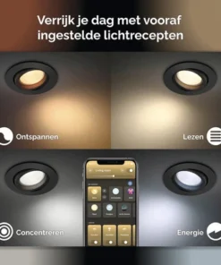 PHILIPS Hue White And Color Ambiance LED Inbouwspot Centura Ø 90 Mm Zwart -Binnenverlichting Verkoopwinkel DV 8 10498115 04 4c NL 20211006144754