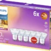 PHILIPS LED-lamp GU10/3,8W Reflectorvorm WarmGlow, 6 Stuks